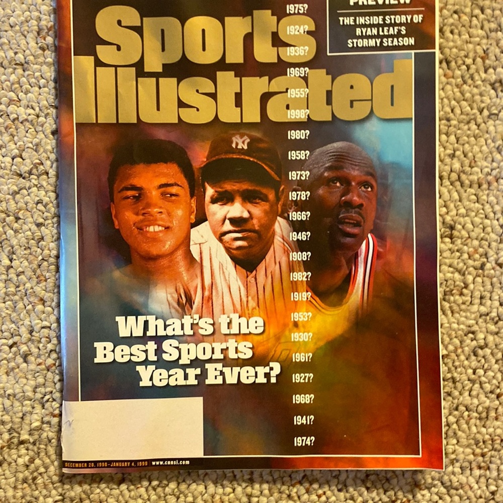 Mohammed Ali, Babe Ruth, Michael Jordan sports illustrated